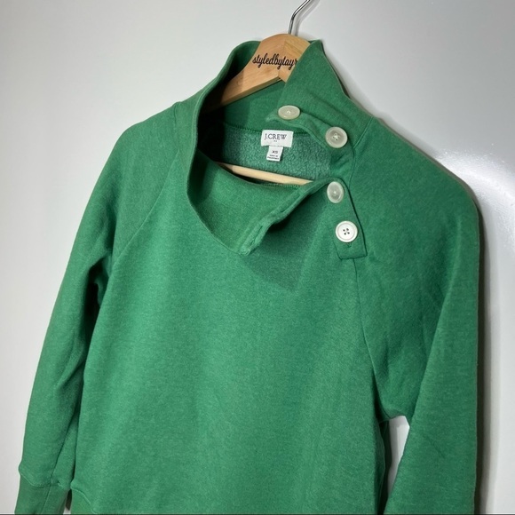 J. Crew Wide button-collar pullover sweatshirt in cloudspun fleece - Picture 10 of 12